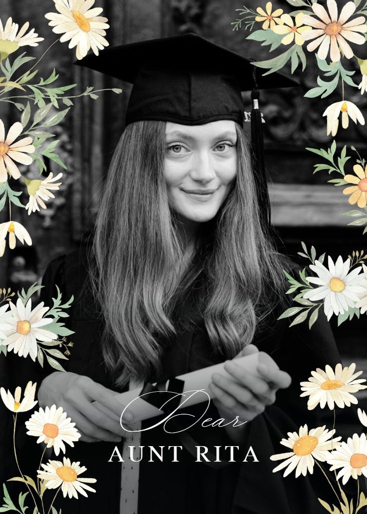 Loopy bloom - graduation thank you card